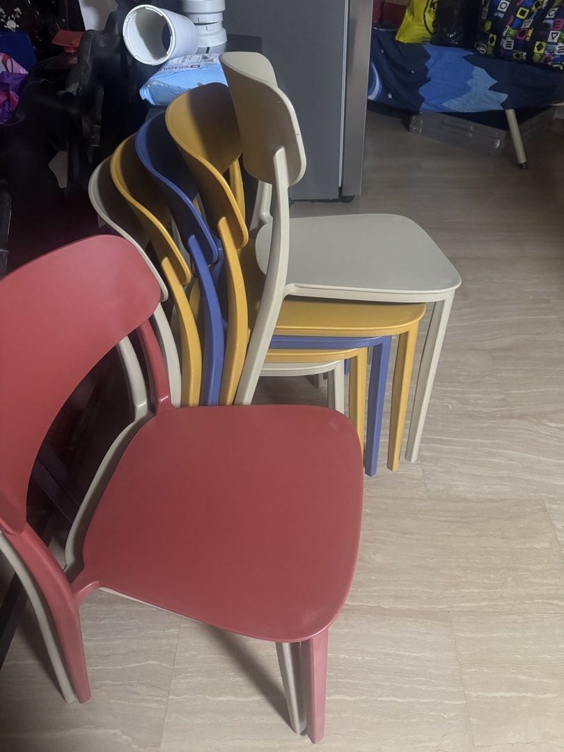 Colorful Stackable Plastic Dining Chairs, Furniture & Home Living ...