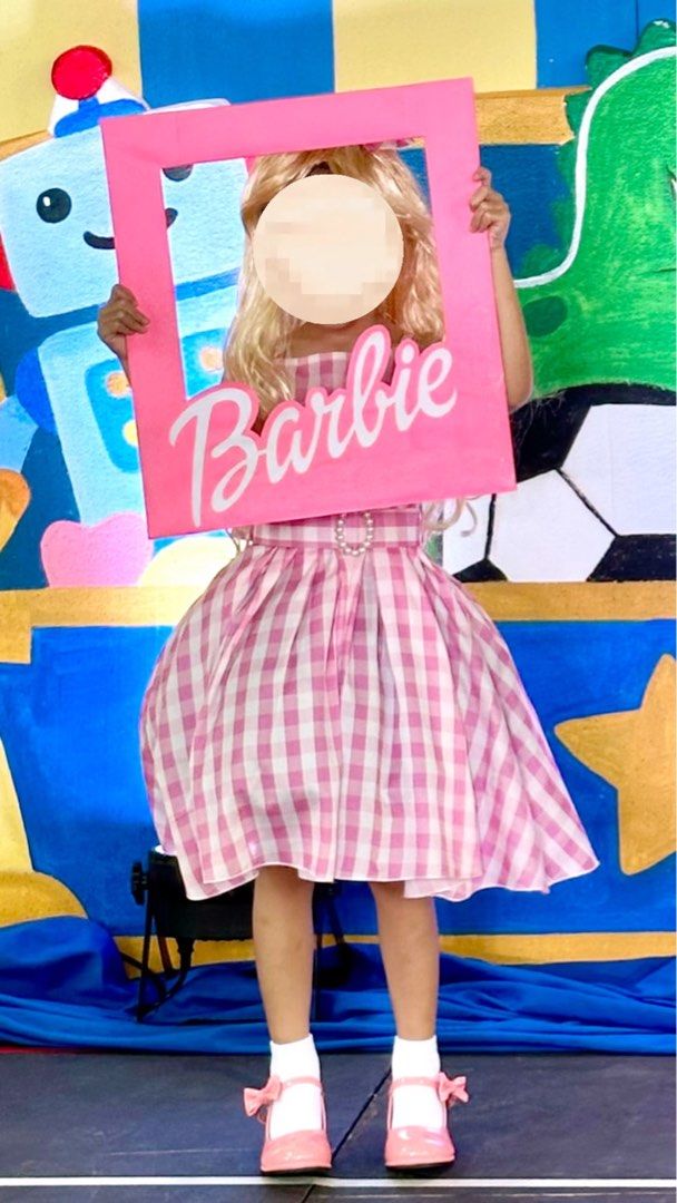 Complete Barbie Movie Costume (Category: Babies & Kids Fashion) located in Antipolo. Submitted by belacart (Listing ID 1470784427, Image 1). Description: Complete Barbie movie costume dress with belt, shoes, wig and bow Used only ONCE for school halloween event Dress size 110 (4-5yo) Comes with free shoes (size 28/18cm) Wig and bow .
