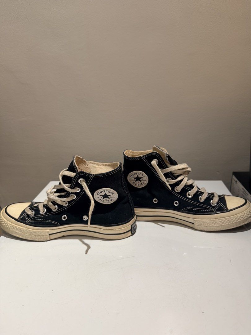 Converse 70s Chuck Taylor High Cut black (Category: Sneakers) located in Taytay. Submitted by chloweann (Listing ID 1470822621, Image 2). Description: Brand: Converse 70s chuck taylor Color: Black Size: 6/23.5cm .