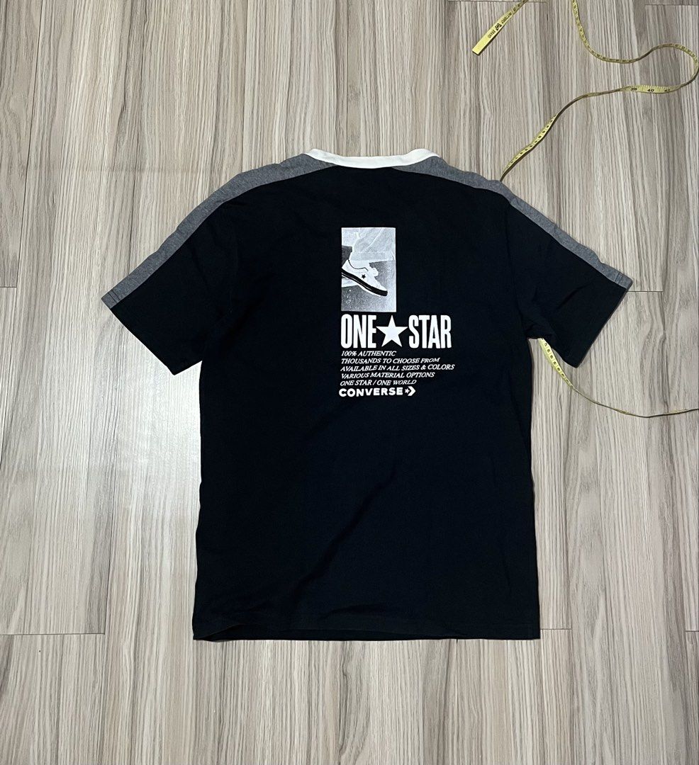 Converse tshirt (Category: Tshirts & Polo Shirts ) located in Lipa City. Submitted by hoywilliam (Listing ID 1470823300, Image 1). Description: Converse tshirt(used) size Medium best fit Width-20 length-26 complete tags with QR code for only 450 free shipped Location Lipa City Batangas📍 .