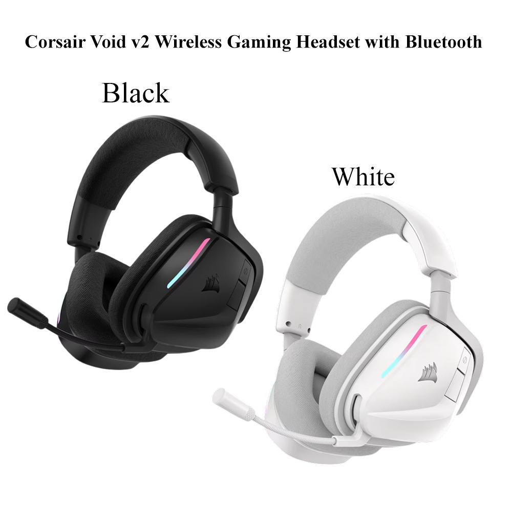 Corsair Void v2 Wireless Gaming Headset with Bluetooth - Carbon / White ...