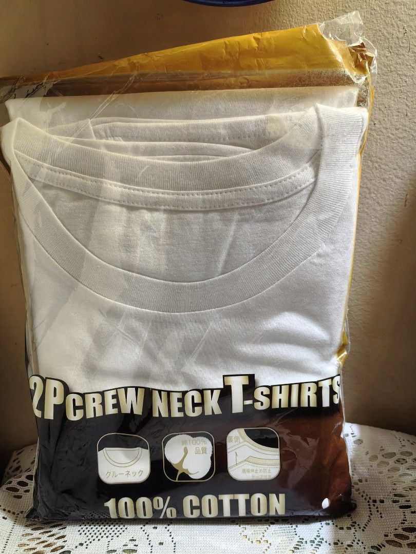 Cotton white under shirt size L 2 pcs set (Category: Tshirts & Polo Shirts ) located in Manila. Submitted by luckycharm_215 (Listing ID 1470857887, Image 1). Description: new.