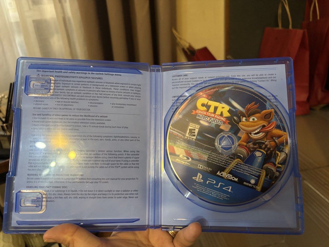 Crash Team Racing Nitro-Fueled PS4 Game (Category: PlayStation) located in Imus. Submitted by preloved_by_chlea (Listing ID 1470799504, Image 1). Description: - Platform: PlayStation 4 (PS4) - Includes: Original blue case and game disc - Condition: Disc is inside and ready to play - Rating: ESRB Everyone 10+ - Publisher: Activision - Features: Multiplayer and arcade modes with Crash Bandicoot and friends - Perfect for family game nights and racin