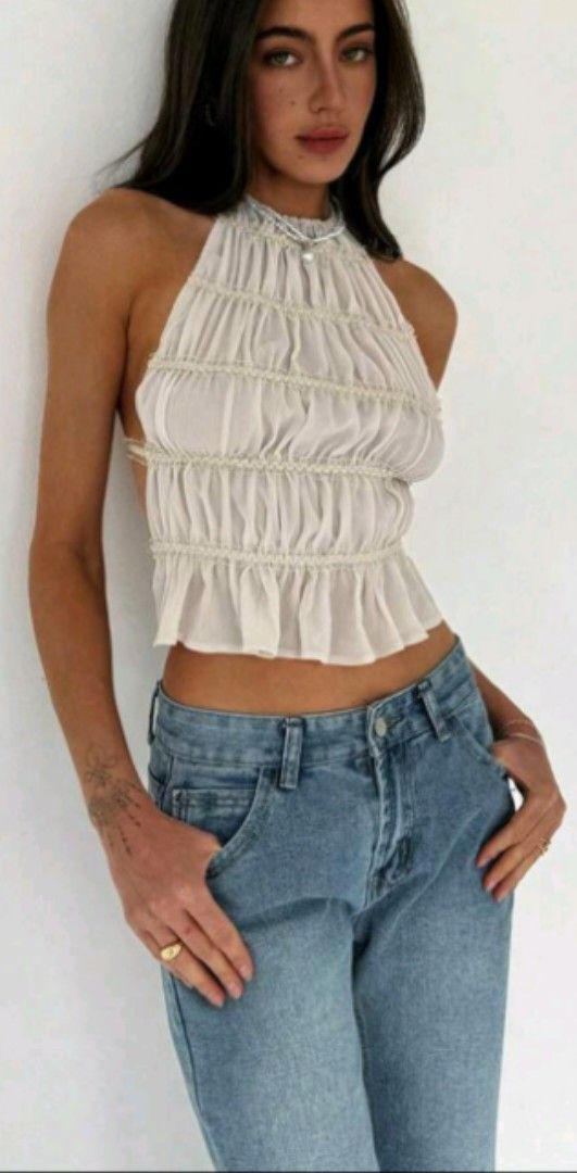Cream Halter Neck Top (Category: Sleeveless) located in Caloocan City. Submitted by yssapics (Listing ID 1470844208, Image 1). Description: - cream color! - backless!.