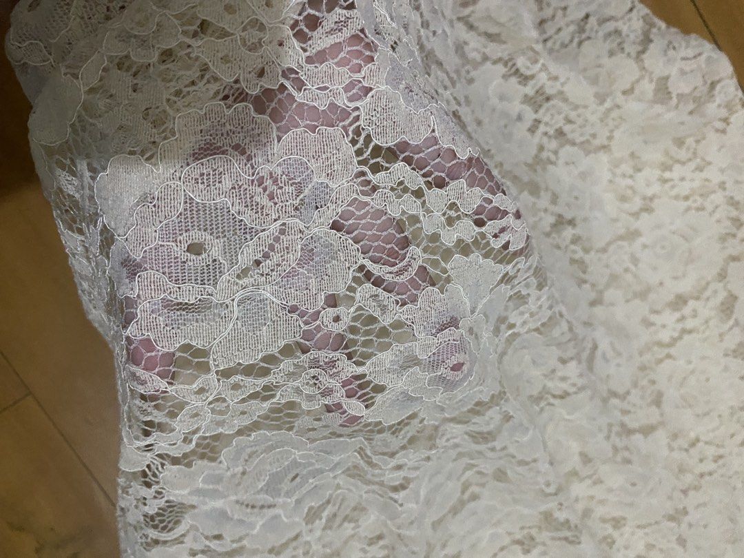 Cream Lace Midi Skirt (stretchy) (Category: Skirts) located in Marikina City. Submitted by ctgccc (Listing ID 1470862930, Image 3). Description: kind of stretchy may punitp ero sobrang small lang di visible makapal tela sa loob good qual!.
