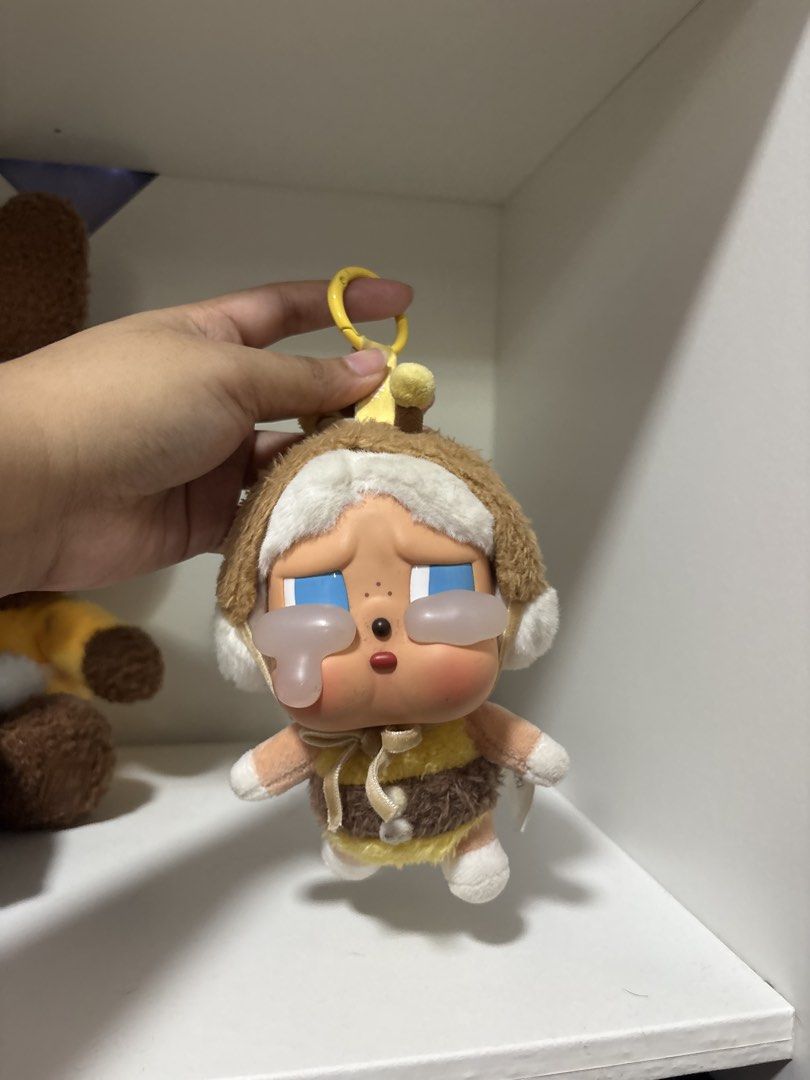 Crybaby Bee Plush Pendant Blind Box Keychain (Category: Plushies & Soft Toys) located in Manila. Submitted by fritzha (Listing ID 1470865028, Image 1). Description: - Authentic Crybaby plush keychain in a bee outfit - Features iconic big blue eyes with glossy teardrops - Soft brown and yellow furry hood with cute antenna details - Adorable ribbon tied neatly around the waist - Equipped with a yellow ring attachment for easy hanging on bags or key