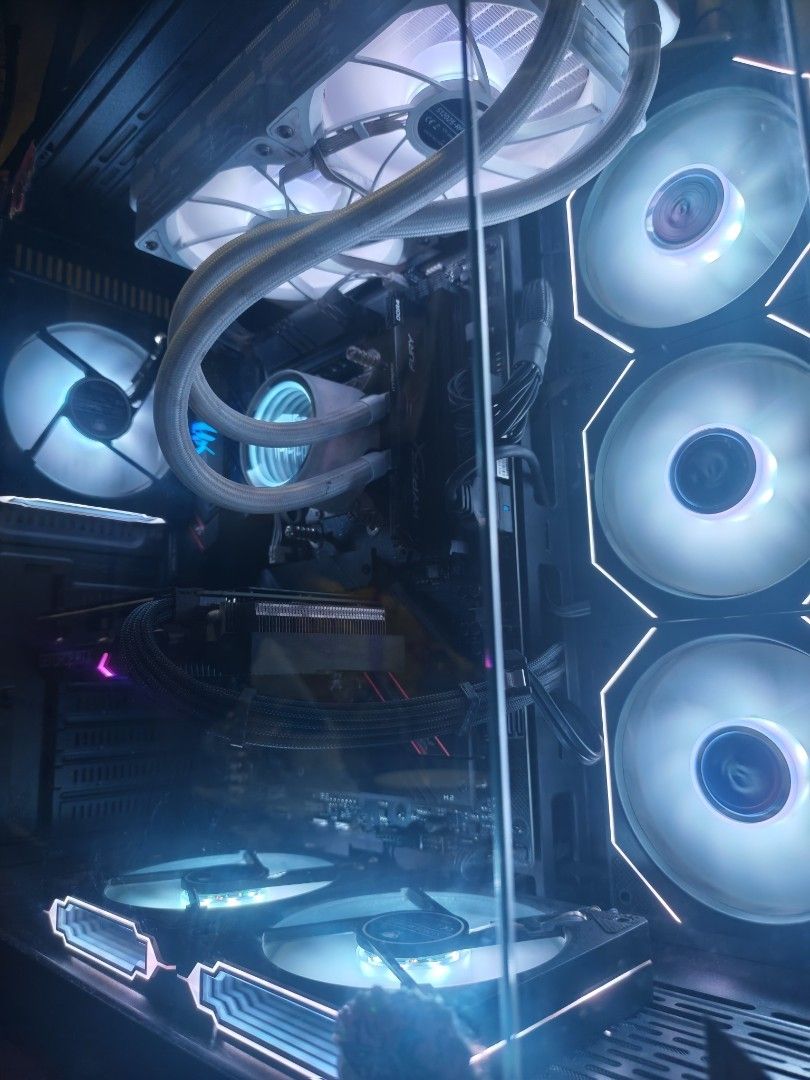 Custom Gaming PC (Category: Desktops) located in Manila. Submitted by kreg05 (Listing ID 1470745162, Image 2). Description: [FOR SALE] Aesthetic Panoramic Gaming PC Set (All Branded Parts) no issue literally plug and play - OS: Windows 11 Pro CPU: AMD Ryzen 5 5600X (6 Cores / 12 Threads) COOLER: leopard 240mm Dual-Fan Liquid Cooler AIO GPU: NVIDIA RTX 3060 12GB MOBO: ASUS ROG Strix B550-F Gaming WiFi RAM: 16GB DDR4 RAM STORAGE: 1TB M.2 NVMe SSD a
