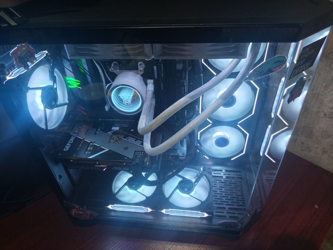 Custom Gaming PC (Category: Desktops) located in Manila. Submitted by kreg05 (Listing ID 1470745162, Image 3). Description: [FOR SALE] Aesthetic Panoramic Gaming PC Set (All Branded Parts) no issue literally plug and play - OS: Windows 11 Pro CPU: AMD Ryzen 5 5600X (6 Cores / 12 Threads) COOLER: leopard 240mm Dual-Fan Liquid Cooler AIO GPU: NVIDIA RTX 3060 12GB MOBO: ASUS ROG Strix B550-F Gaming WiFi RAM: 16GB DDR4 RAM STORAGE: 1TB M.2 NVMe SSD a