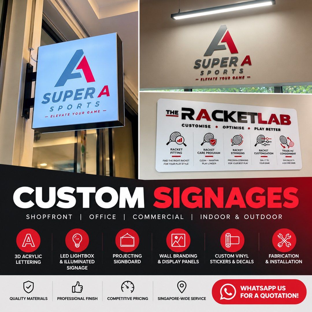Vinyl Lettering Sign 3d Design Custom Signage | 3D Acrylic Logo | LED Lightbox | Shopfront Signboard ...