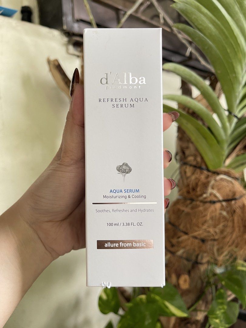 d’Alba Refresh Aqua Serum - 100 ML (Category: Face Care) located in Manila. Submitted by daunt.lessph (Listing ID 1470808656, Image 1). Description: A refreshing aqua serum that helps hydrate the skin and gives it a fresh, healthy-looking glow. Perfect for adding a boost of hydration to your skincare routine! 💧✨ Condition: BRAND NEW 📍 Marikina 💌 DM for inquiries!.