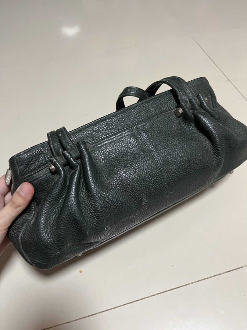 Dark Green Authentic Leather Handbag with Silver Hardware (Category: Luxury Bags & Wallets) located in General Trias. Submitted by walterwhiteyo (Listing ID 1470759114, Image 3). Description: see photos for the condition pls! .
