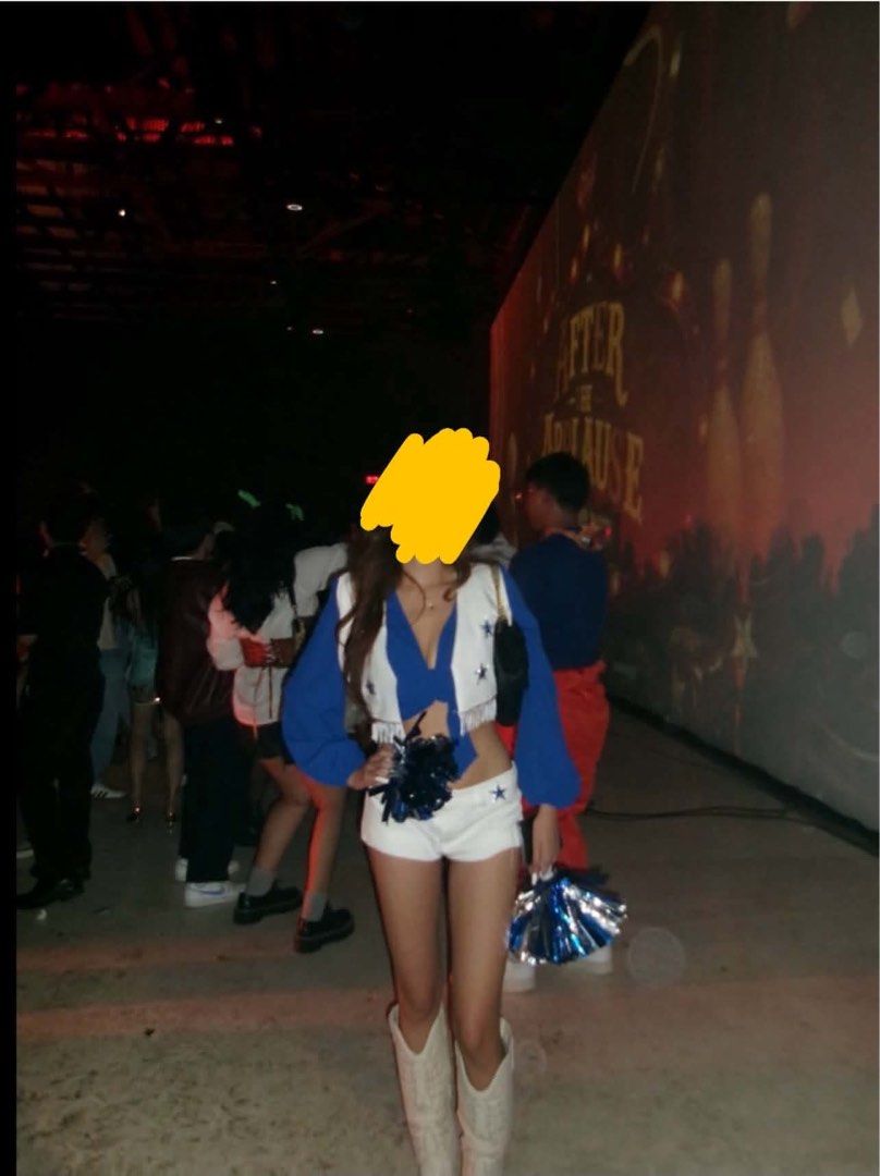 DCC COSTUME HALLOWEEN FOR RENT (Category: Sets or Coordinates) located in Manila. Submitted by rosiesaysay (Listing ID 1470808868, Image 2). Description: - customized costume - includes cowboy boots - negotiable - Cowgirl costume set in royal blue and white - Includes long-sleeve top, cropped white vest with star appliqués and rhinestone fringe, shorts, and belt - Fit: Slim fit - Ideal for themed parties, concerts, and Halloween.