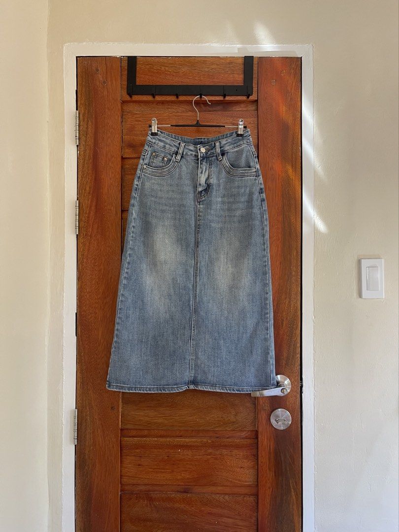 Denim Maxi Skirt (Category: Skirts) located in Baler. Submitted by declutterwithrhys (Listing ID 1470801043, Image 1). Description: FOR SALE (PLEASE MAKE READING A HABIT) DENIM MAXI SKIRT COLOR LIGHT BLUE IN EXCELLENT CONDITION CAN FIT SIZE 24 TO 26 WAISTLINE LENGTH 31 INCHES BACK SLIT 11 INCHES SOFT DENIM STRETCHABLE WITH SIDE POCKETS (FRONT AND BACK) WORKING ANG ZIPPER AND BUTONES COLOR RATE 9.5/10 WASHED AND READY TO WEAR KINDLY CHECK THE PHOT