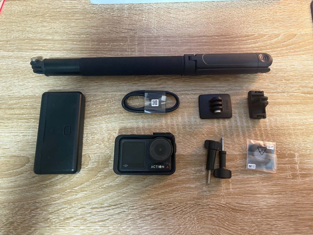 DJI ACTION 4 (Category: Cameras) located in Manila. Submitted by takitanaka (Listing ID 1470892079, Image 1). Description: DJI ACTION 4 Inclusion: - 3 Battery - Case Battery - Extension Rod - Camera Case - Quick release adapter mount - Locking Screw - Sd Card (Sandisk Extreme 256gb) Mini Issue - scratch on cover lens.