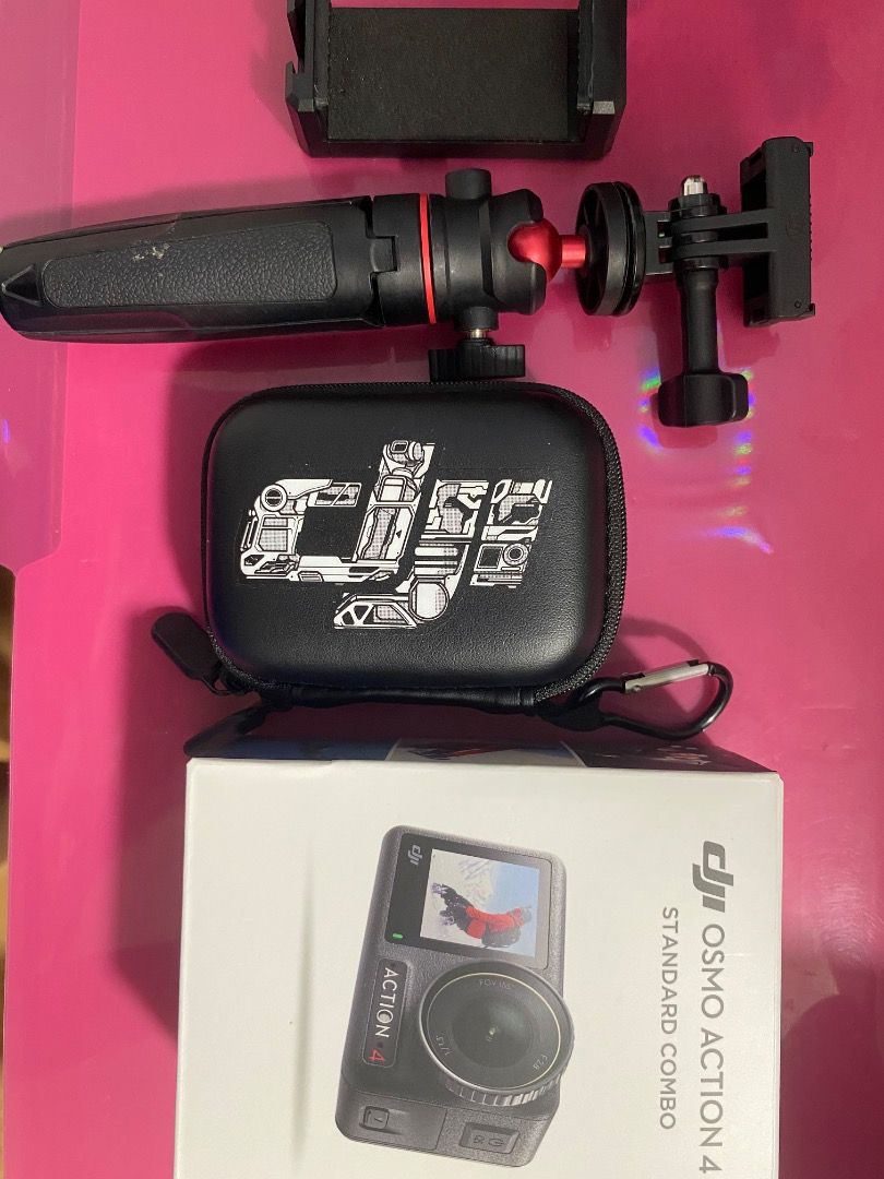 DJI Action Camera 4 (with Accessories & SD Card from Sandisk) (Category: Cameras) located in Caloocan City. Submitted by jodessa.carm (Listing ID 1470918390, Image 2). Description: An action camera from a well-known brand called DJI. This is their action camera 4 standard combo with its original price ranging from 13k to 14k. This was purchased this year’s July only, and been used for only 7 times maybe, and it was for event vlogs. This comes wit