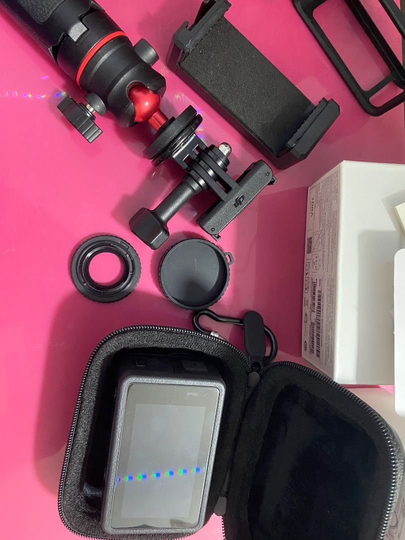 DJI Action Camera 4 (with Accessories & SD Card from Sandisk) (Category: Cameras) located in Caloocan City. Submitted by jodessa.carm (Listing ID 1470918390, Image 3). Description: An action camera from a well-known brand called DJI. This is their action camera 4 standard combo with its original price ranging from 13k to 14k. This was purchased this year’s July only, and been used for only 7 times maybe, and it was for event vlogs. This comes wit