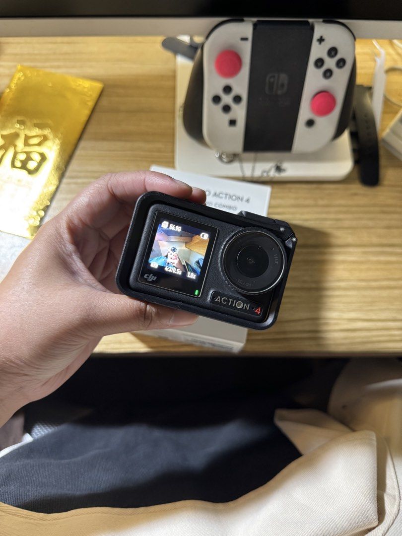 DJI Osmo Action 4 Standard Combo (Category: Cameras) located in Manila. Submitted by declutter-with_andrea (Listing ID 1470902484, Image 2). Description: DJI Osmo Action 4 For Sale Specs 4K/120fps video 1/1.3” CMOS sensor RockSteady 3.0 stabilization Dual touchscreens Waterproof up to 18m Bought February 2026 -No issues, all working properly -Lens and screen protectors installed since Day 1 -Free mini tripod included RFS: Planning to upgrade Pric