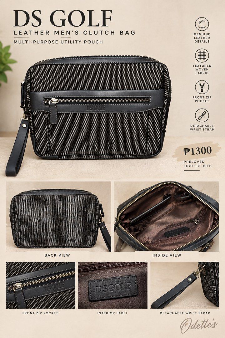 DS Golf Leather Men’s Clutch Bag (Category: Luxury Bags & Wallets) located in Antipolo. Submitted by judayjudayan (Listing ID 1470857602, Image 1). Description: .