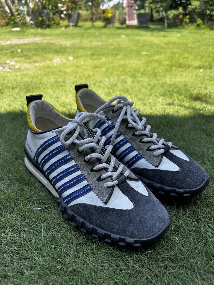 DSQUARED2 jagged stripe low-top sneakers SIZE 41 (Category: Casual Shoes) located in Tacurong. Submitted by locationtacurongcitymindanao (Listing ID 1470781566, Image 2). Description: Napakasolit ng pagkakagawa and leather na ginamit sobrang tibay Issue: last pic, pag na i gagasgas naiiwan yong sole mark. Pero pag normal naman na paggamit di naman. Location Tacurong City Mindanao .