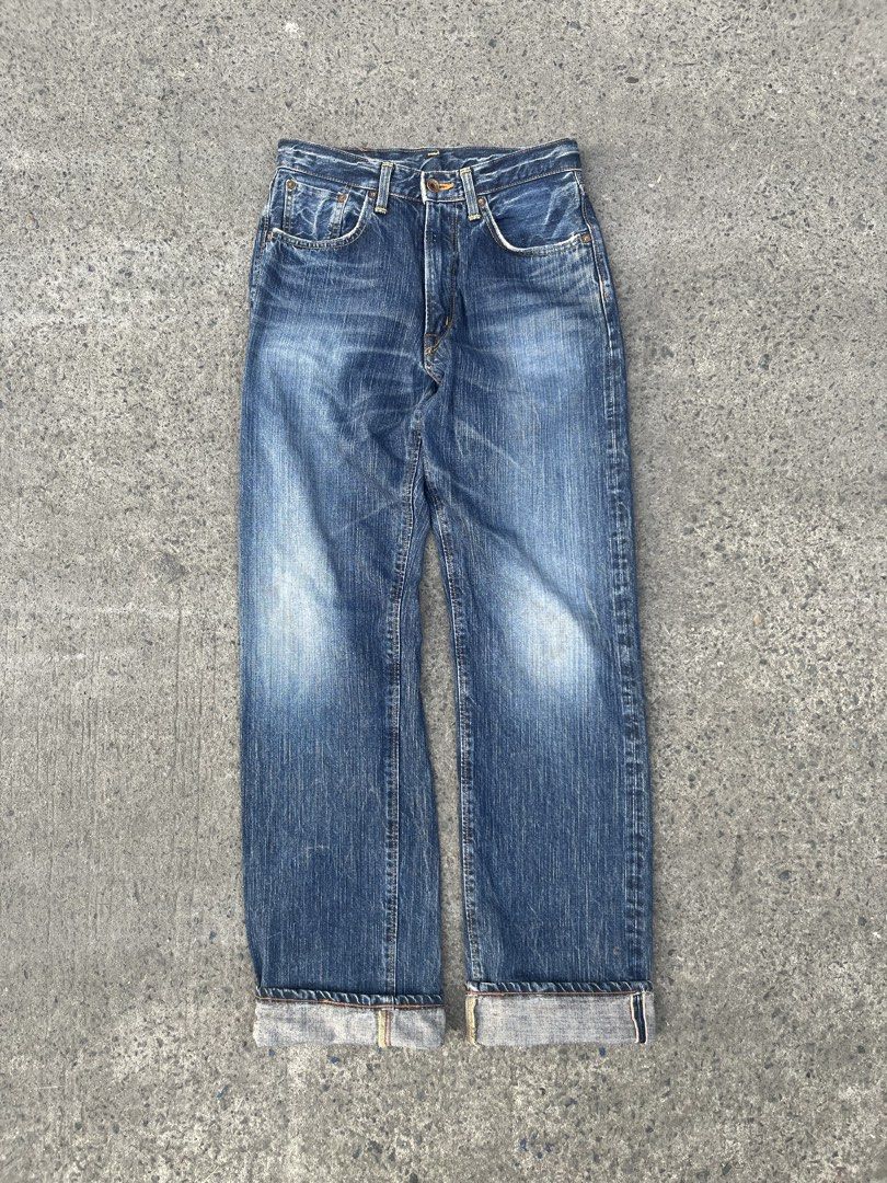 Edwin 505z Selvedge Japan (Category: Jeans) located in Cavite. Submitted by kulotjunks (Listing ID 1470827507, Image 1). Description: Edwin 505z Selvedge Japan Size: 28x34 Waist: 28 Length: 44 Thigh: 12 Hem: 9 Excellent Condition 🏷️ Price: ₱1580 .