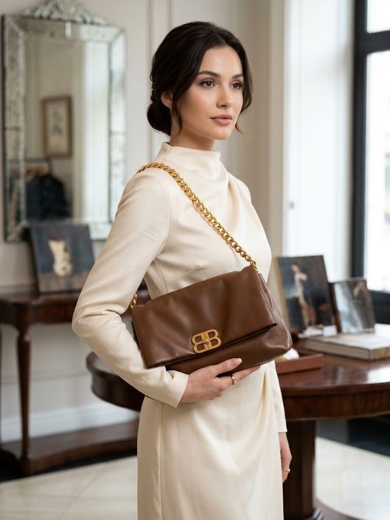 Elegant Brown Shoulder Bag (Category: Shoulder Bags) located in Taguig. Submitted by lmluxboutique (Listing ID 1470749389, Image 1). Description: Elegantg Women's Luxury Shoulder Bag ​Style: Chic, Elegant, and Versatile ​Color: Rich Brown / Tan with Polished Gold-Tone Hardware ​Material & Texture: Crafted from high-quality, soft-touch faux leather featuring a supple, slouchy silhouette. The fine craftsmanship delivers a classy and sophisticated l