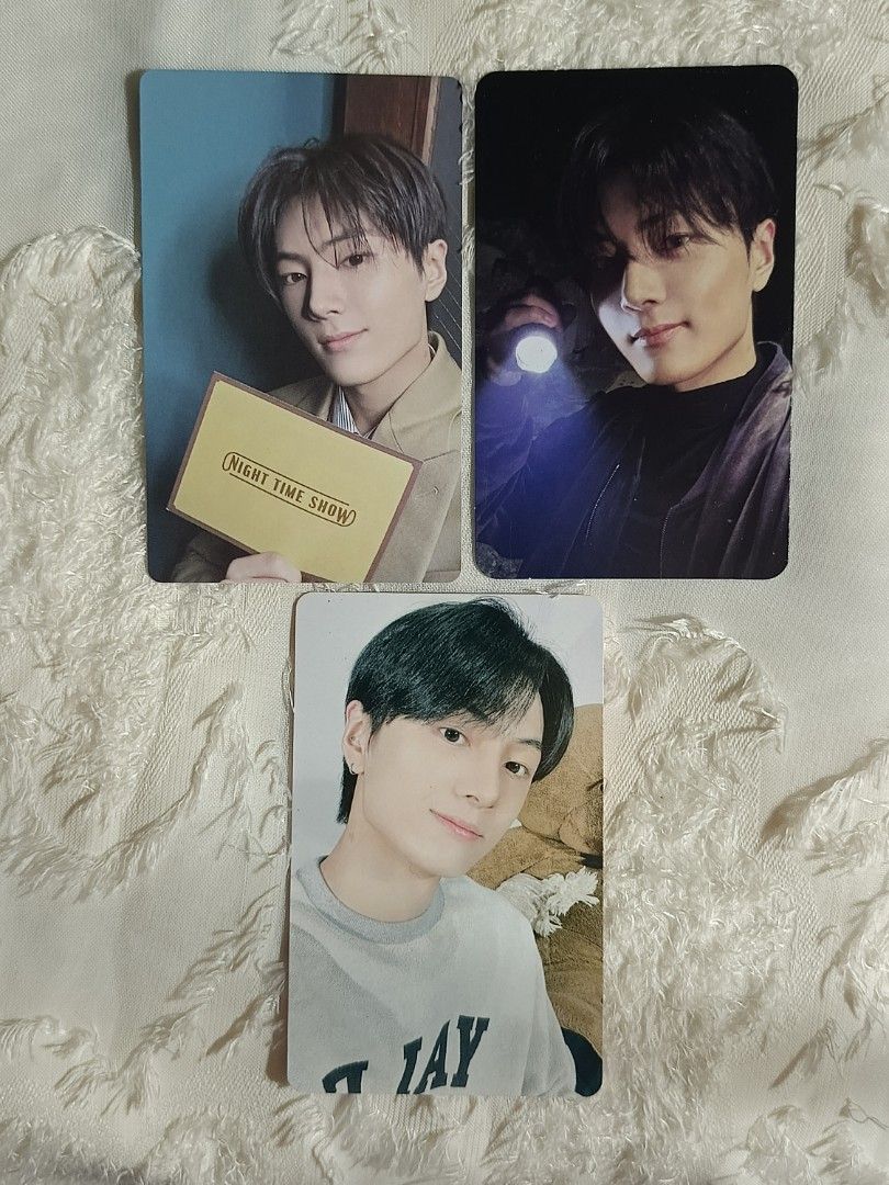 ENHYPEN Jay Official Photocards Set (Category: K-Wave Merchandise) located in Manila. Submitted by mabe_lll (Listing ID 1470804691, Image 2). Description: - Official ENHYPEN Jay Photocards - Includes 8 different cards across various eras - Kept in sleeves immediately after unboxing - Clean surfaces, no bends or major scratches - Selling as a set only.