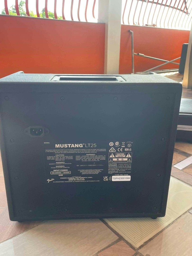Fender Mustang LT25 Guitar Amplifier (Category: Musical Instruments) located in Santa Rosa. Submitted by _joannealexis (Listing ID 1470745080, Image 3). Description: - 25 watts of power, ideal for home practice - Compact black cabinet with built-in top carry handle - Onboard screen with easy-to-use top preset controls - Versatile connectivity: standard guitar jack, aux input, and headphone jack - USB port on the control panel for extra functional