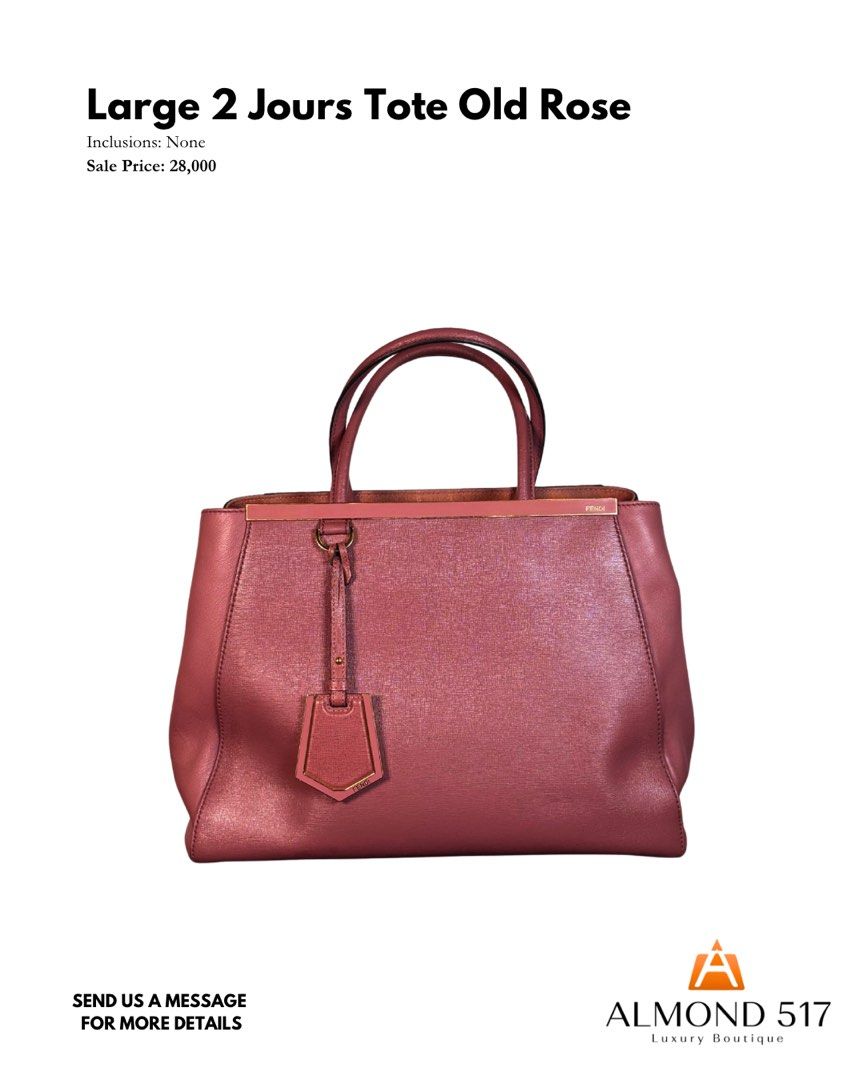 Fendi Large 2 Jours Tote Old Rose bag (Category: Luxury Bags & Wallets) located in Taguig. Submitted by reimac_almond517 (Listing ID 1470838410, Image 1). Description: .