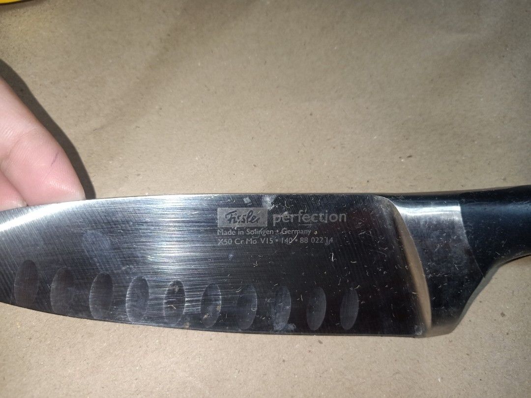 Fissler perfection santoku germany knife (Category: Knives & Chopping Boards) located in Pasig City. Submitted by urdal01 (Listing ID 1470835509, Image 1). Description: goodcondition/surplus 3inch blade solid mabigat germany made see the pictures for details.