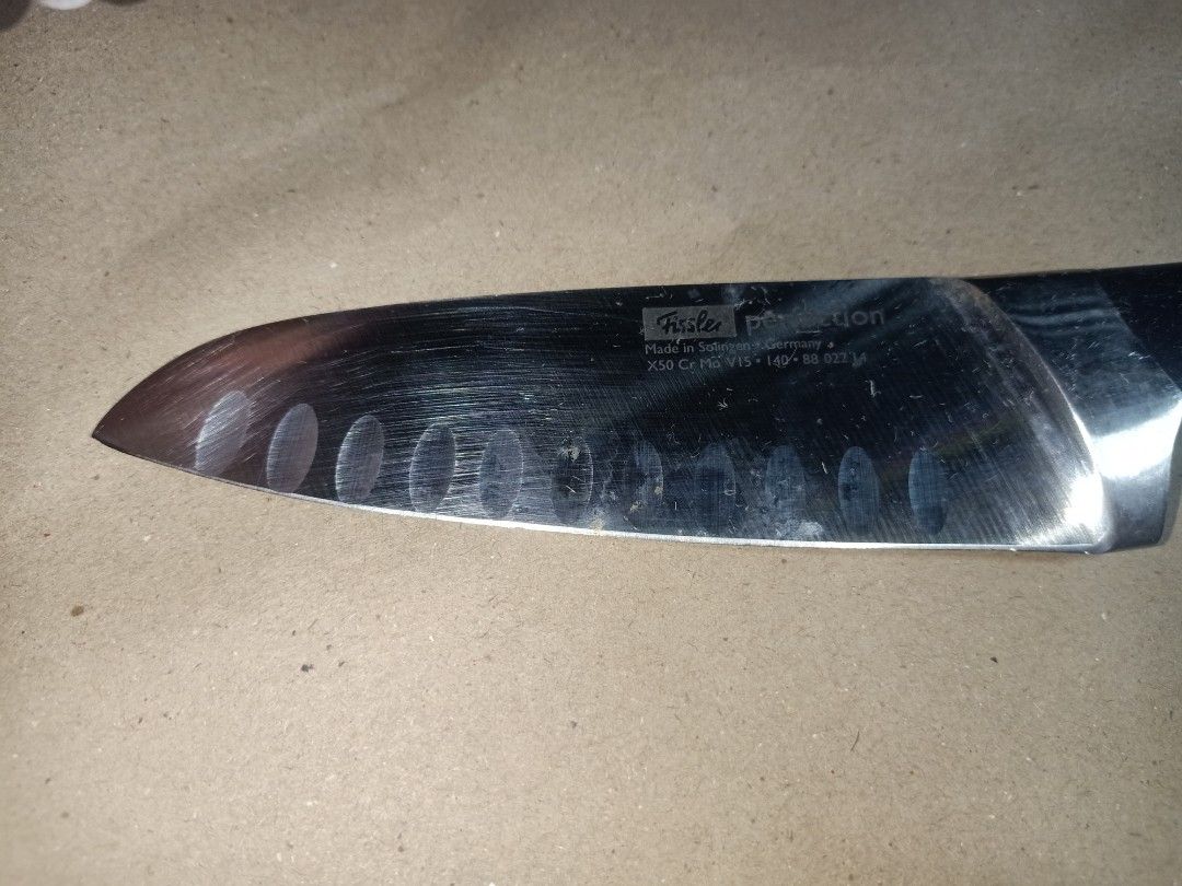 Fissler perfection santoku germany knife (Category: Knives & Chopping Boards) located in Pasig City. Submitted by urdal01 (Listing ID 1470835509, Image 3). Description: goodcondition/surplus 3inch blade solid mabigat germany made see the pictures for details.
