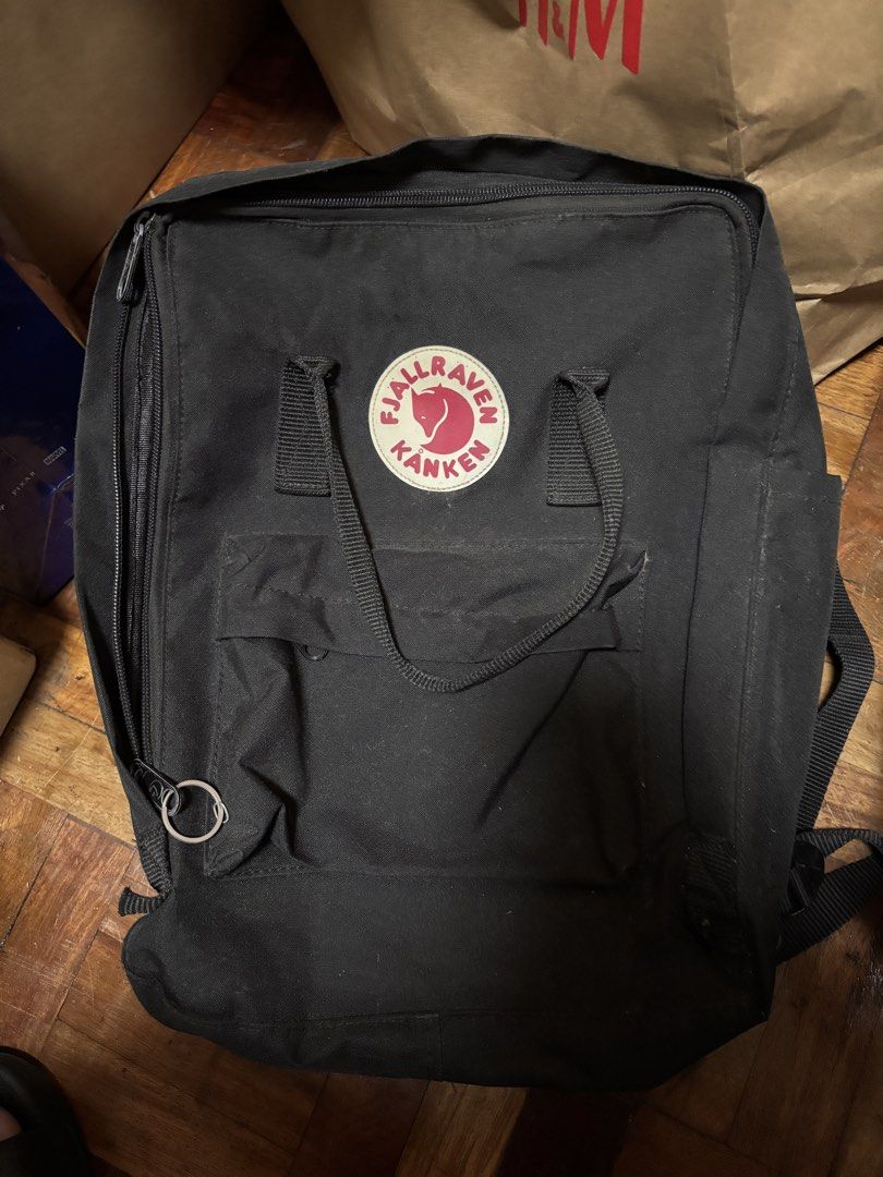 Fjallraven Kanken Black Backpack (Category: Backpacks) located in Quezon City. Submitted by hscherryy (Listing ID 1470862776, Image 1). Description: Authentic black Fjallraven Kanken backpack. Just needs cleaning. Has regular signs of usage and storage.