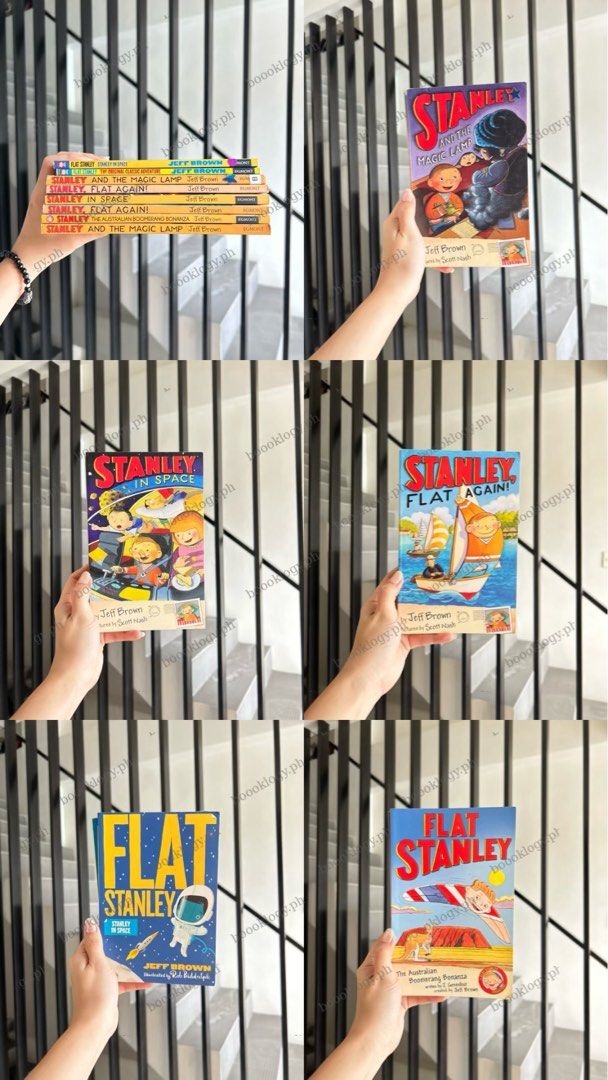 Flat Stanley Series Books by Jeff Brown (Category: Children's Books) located in Tuguegarao City. Submitted by boooklogy.ph (Listing ID 1470914335, Image 1). Description: Mine via PM | 10 pcs | - Set of 10 popular Flat Stanley books by Jeff Brown - Published by Egmont - Titles included: Flat Stanley, Stanley in Space, Flat Stanley Again!, Stanley and the Magic Lamp, and The Australian Boomerang Bonanza - Great introduction to chapter books for kid