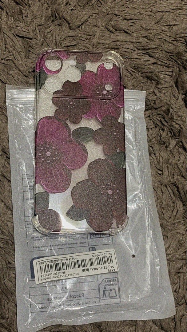 Floral Protective Case for iPhone 18 Pro Max (Category: Cases & Sleeves) located in Batangas. Submitted by etc.byflc (Listing ID 1470786550, Image 3). Description: 📍 Batangas 📌 Payment first, no COD 🛵🚚 Shipping via J&T or LBC 📩 for inquiries Brand new Clear protective case For iPhone 18 Pro Max Available and ready for shipping.