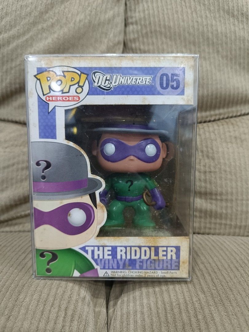 Funko Pop DC Comics The Riddler (Category: Action & Battle Toys) located in Manila. Submitted by calvin3teri (Listing ID 1470897424, Image 1). Description: 2500 OOB Dirty Box Grab/Lalamove only ( buyer will book and shoulder fee ) MOP: Gcash .