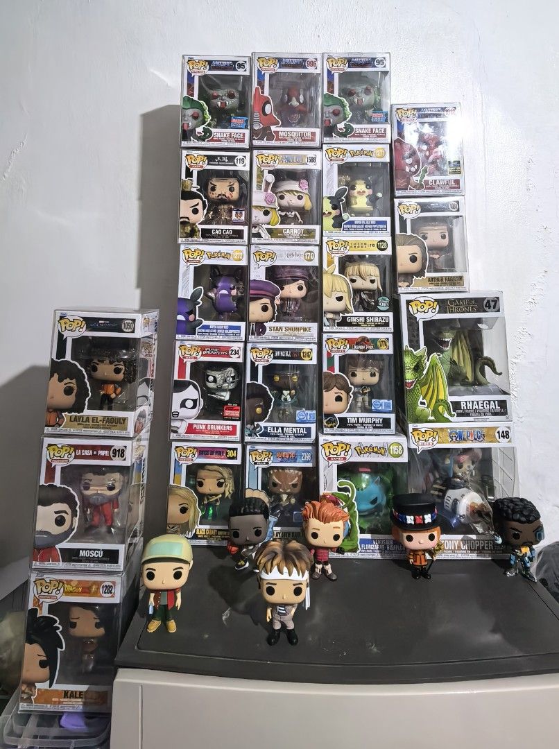 Funko Pop Lot (Category: Action & Battle Toys) located in Las Pinas. Submitted by goldchrome25 (Listing ID 1470860257, Image 2). Description: Funko PopSuey. P11,000.00 Set (Nego) Honest Issues: Ella Mental - Minor dirt/stain on top of the box. Venusaur - Minor dent/crease at the bottom corner Rhaegal - Bad box (Dirt and Creases) -mostly with Protector. MOD: Lalamove, Grab or LBC (Shouldered by the buyer) MOP: Gcash, BDO or BPI.