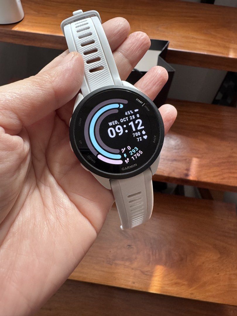 GARMIN FORERUNNER 165 (Category: Wearables & Smart Watches) located in San Pedro. Submitted by jasdecluttersph (Listing ID 1470750681, Image 3). Description: ⌚️ FOR SALE: GARMIN FORERUNNER 165 — WHITESTONE 🤍 ✨ PRELOVED • LIKE NEW • COMPLETE SET ✨ Letting go of my Garmin Forerunner 165 in the beautiful Whitestone/White color. 📅 Bought July 2026 🧾 With ORIGINAL RECEIPT & PAPERS 📦 Complete with original box + charger + inclusions 🛍️ With Garmin