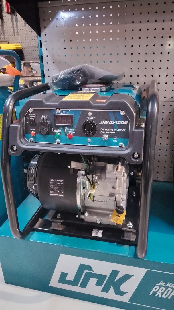 GASOLINE INVERTER GENERATOR (Category: Announcements) located in Manila. Submitted by ivan2.0 (Listing ID 1470784815, Image 1). Description: JRK JRKIG4000 Gasoline Inverter Generator. Key Features: * Model: JRKIG4000 * Type: Gasoline Inverter Generator * Output: AC 220V * USB Port: For charging small devices * Digital Display: Displays voltage and operating status * Overload Alarm: Protects the generator from excessive load * Ground (GND) Termina