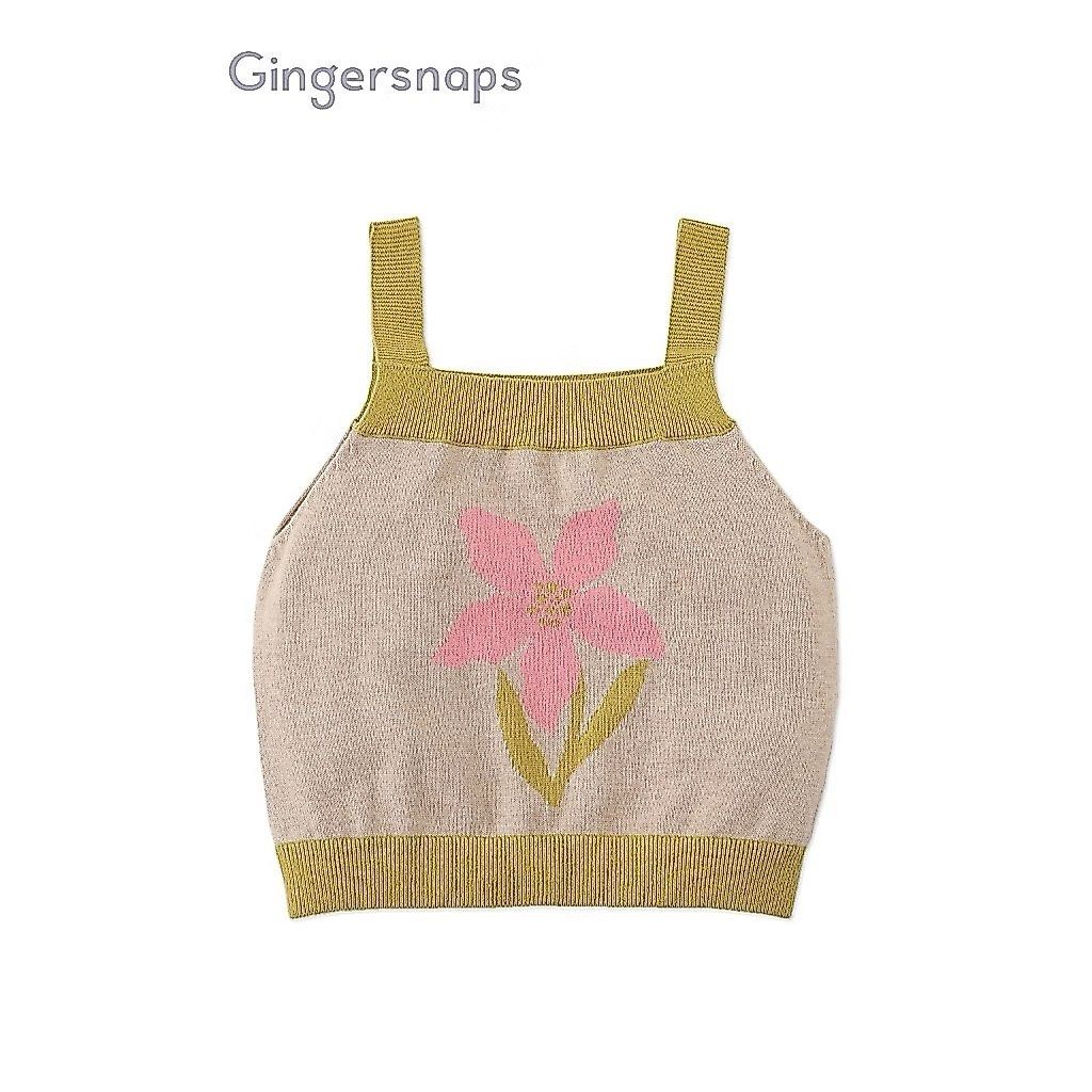 Gingersnaps Knitted Floral Tank Top (Category: Babies & Kids Fashion) located in Manila. Submitted by handmedownsbymamaandisla (Listing ID 1470844170, Image 1). Description: 6t on tag used once.