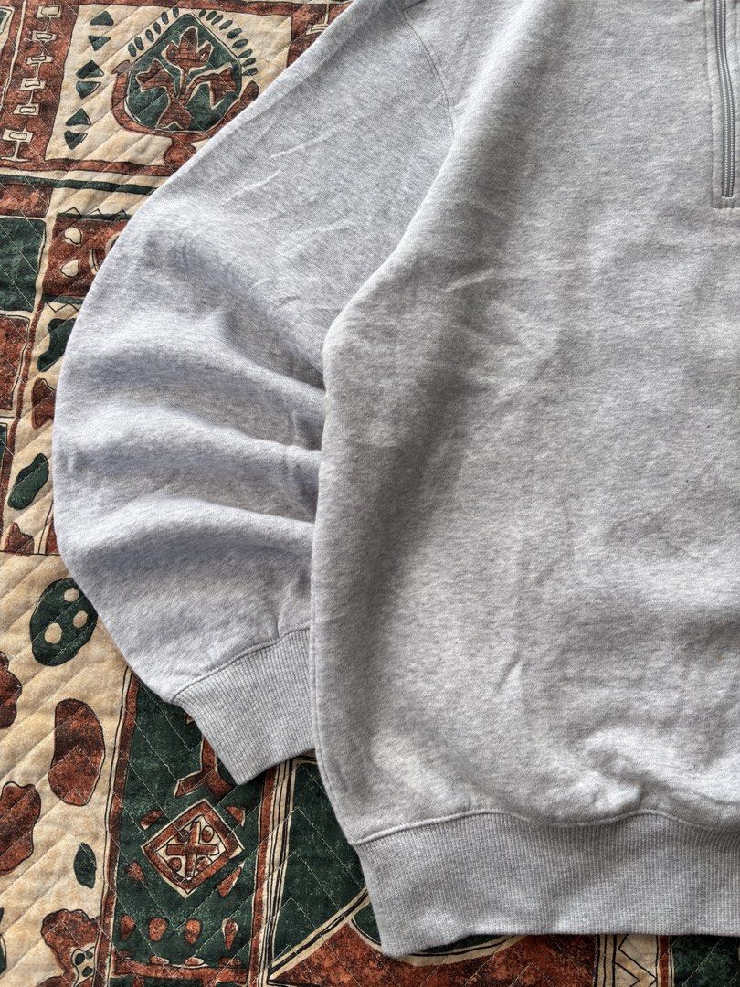 Gray Sport-Tek quarter-zip sweatshirt (Category: Coats, Jackets and Outerwear) located in Baguio. Submitted by zojythriftph (Listing ID 1470900072, Image 2). Description: Gray Sport-Tek quarter-zip sweatshirt L27, w22 | Medium- Large No flaws, Like new Color rate 10/10 .