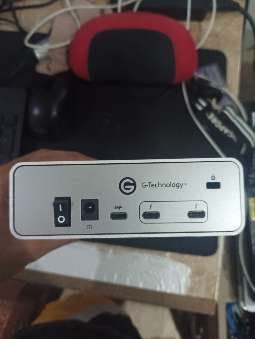 G-Technology G-DRIVE 4TB with Thunderbolt 3 (Category: Hard Disks & Thumbdrives) located in Caloocan City. Submitted by roukuuu (Listing ID 1470804598, Image 3). Description: - Capacity: 4TB desktop storage - Compatibility: Formatted in ExFAT, ready for Mac and PC - Connectivity: Thunderbolt 3, USB-C, and power input - Build: Solid aluminum enclosure with cooling vents for optimal performance - Extra Features: Power switch and Kensington lock slo