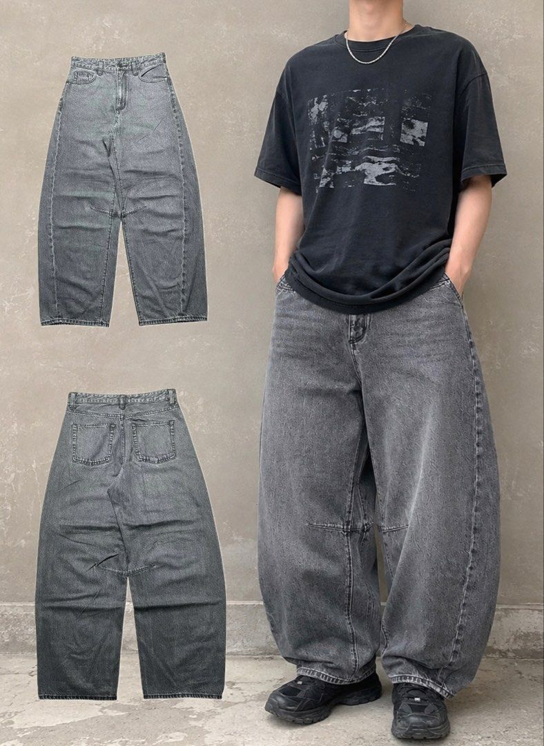 GU gray washed barrel pants (Category: Jeans) located in Iloilo. Submitted by nextwearco_ilo (Listing ID 1470891256, Image 1). Description: 👖 ITEM DETAILS Item/Brand:GU black/dark gray washed barrel pants Condition: Like new Dimension/Measurements: 28- 30 W x 40 L, 9.5 Leg opening Issues: None ₱ 899 📩 DM us for detailed photos!.