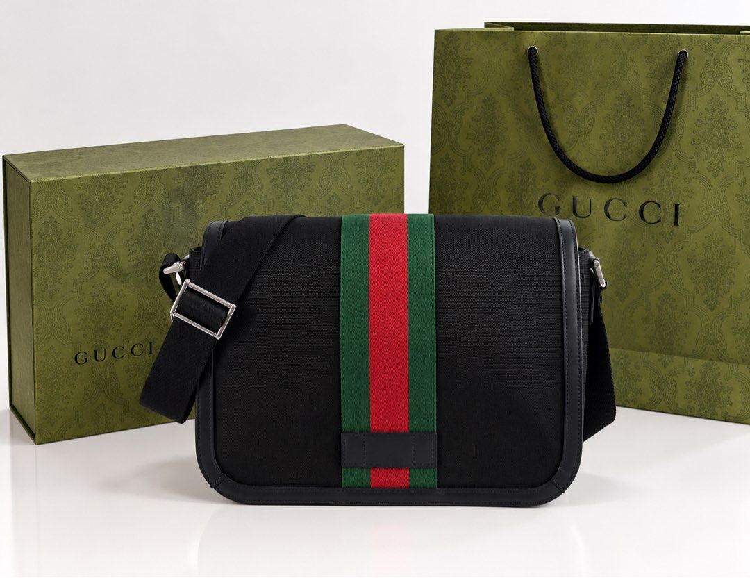 Gucci Black Canvas (Category: Sling Bags) located in Makati City. Submitted by lambogirl (Listing ID 1470875326, Image 1). Description: ✔️Gucci Black Canvas Techno Web Flap Messenger Bag (Model 630921). ✔️Like new condition ✔️free shipping or pick up (Makati) ✔️comes with strap, dust bag, entrupy, and bnew paper bag.