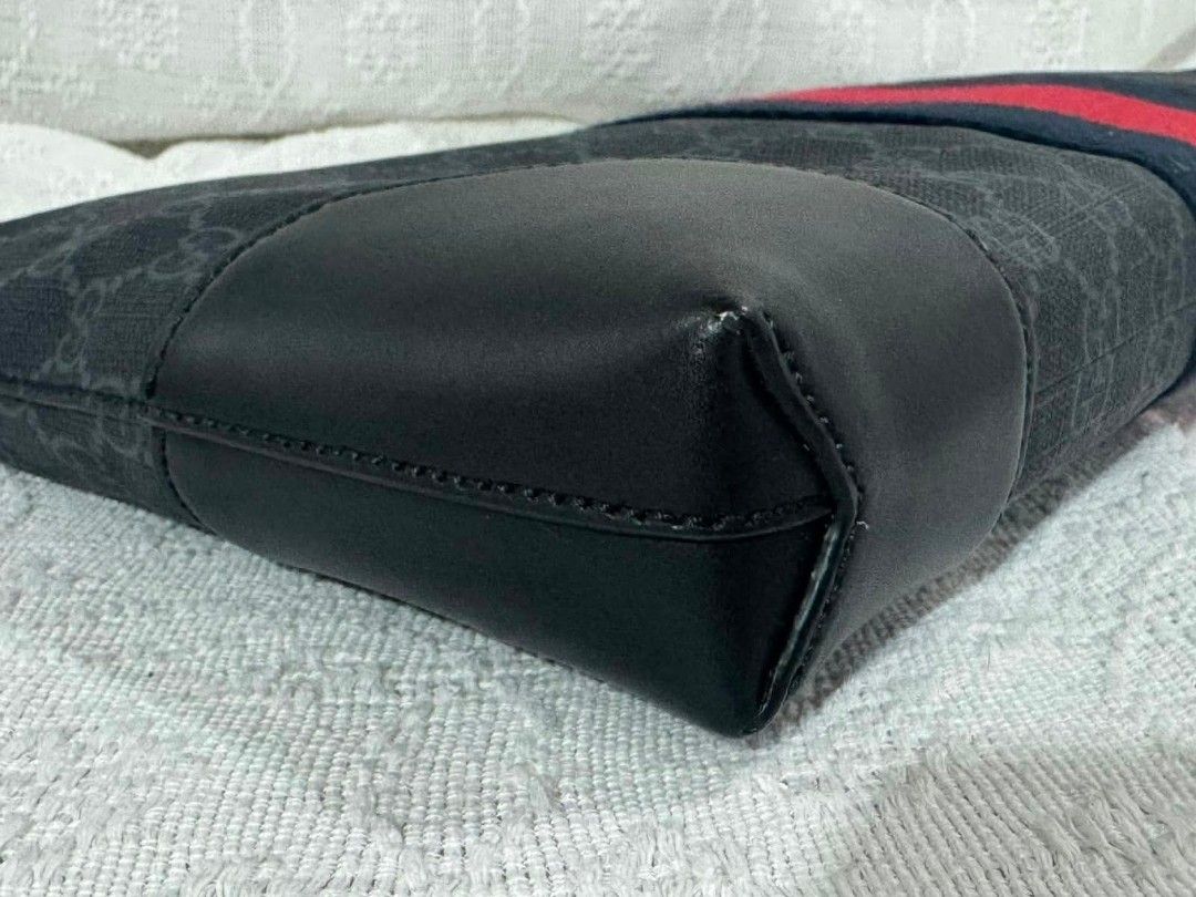 Gucci GG Supreme Messenger Bag with Web Stripe (Category: Luxury Bags & Wallets) located in Makati City. Submitted by iamemztot_1992 (Listing ID 1470795134, Image 3). Description: - Authentic Gucci GG Supreme canvas with leather trim - Iconic red and blue Web stripe down the center - Secure top zip closure - Includes detachable and adjustable black leather strap - Premium metal hardware finish - Pristine condition: clean interior and corners with