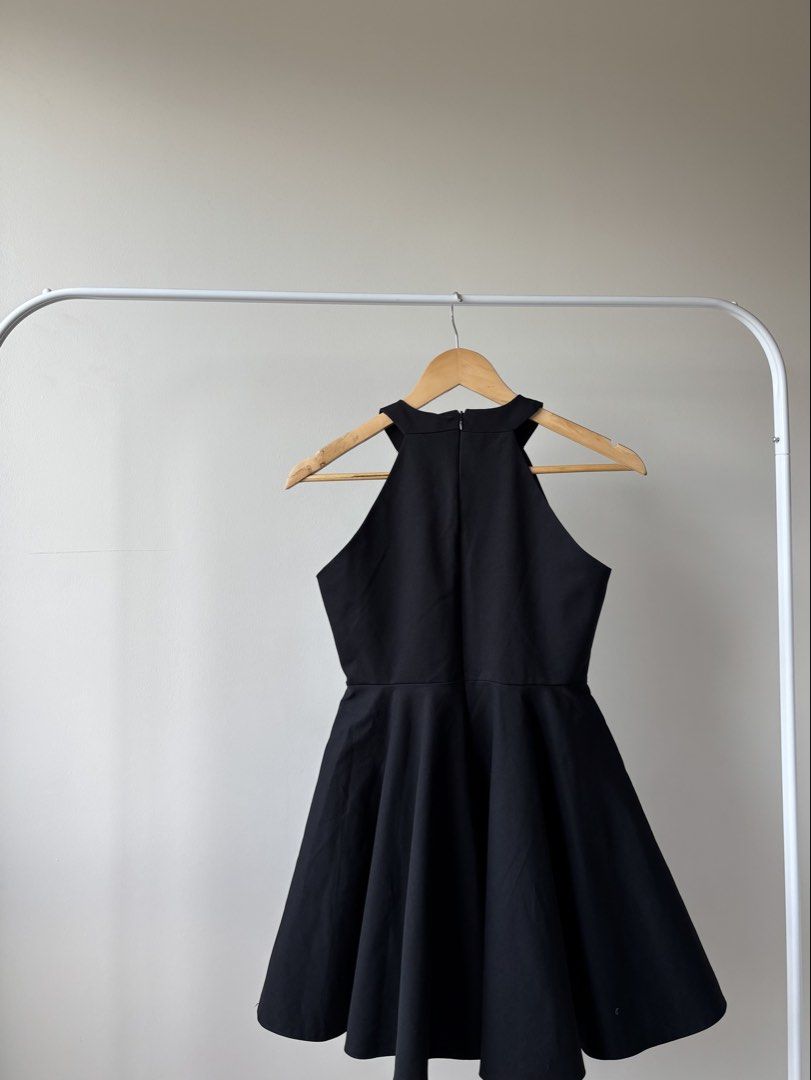 Halter Mini Black Dress (Category: Dresses) located in Taguig. Submitted by curatedbyk_ (Listing ID 1470853850, Image 2). Description: - The perfect little black dress 🤍 - Thick hard fabric, A-line shaped - Non Stretch - High quality, I can vouch for this!! With lining inside - Fits XS - XXS * No cancellation / return due to item doesn’t fit etc. (Condition & sizing are always well informed.) * Joy reservers / offer = blocked. * All items are cl