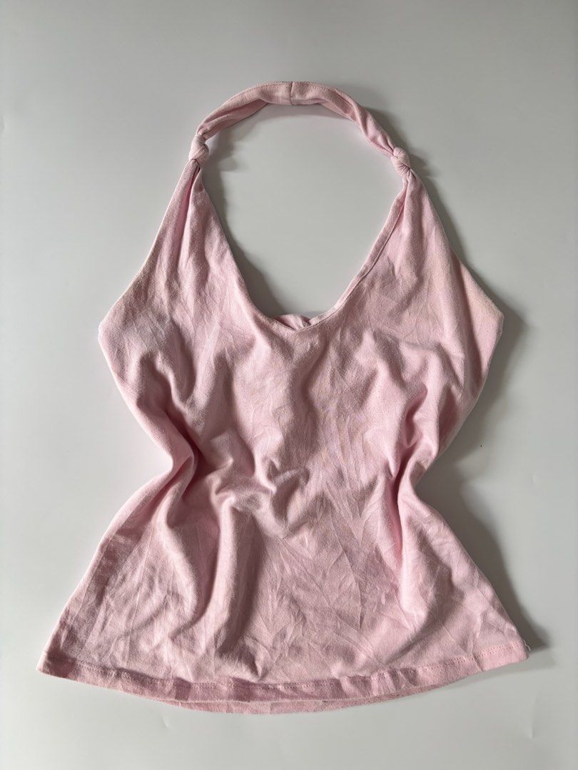 halter top (Category: Sleeveless) located in Binan City. Submitted by byhiraeth (Listing ID 1470779926, Image 1). Description: -small to medium -no ww -has yellow stains, not sure if washable -will only entertain offers since IM out of reply quota -loc is santa rosa, laguna.