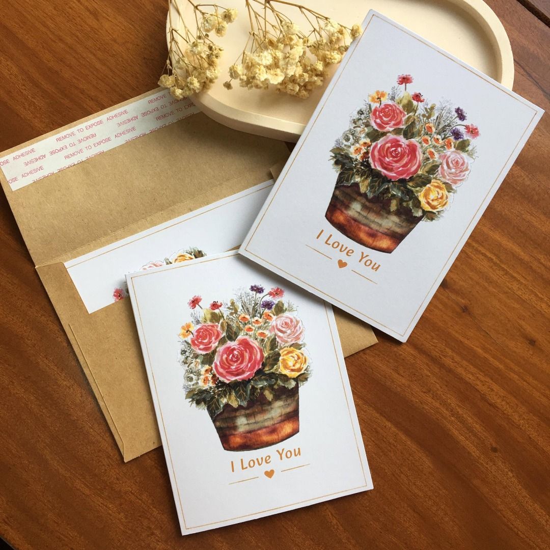 Handmade Greeting Cards with Envelopes (Category: Art & Prints) located in Taguig. Submitted by crane00001 (Listing ID 1470758305, Image 1). Description: 💌 A touch of art for the words that matter. 🌷 Meet our handmade greeting card collection. Each design is made to help you share love, encouragement, and happiness with someone special 🎨💌 You can also personalize the card by adding a name. Perfect for celebrating special moments, thank-you no
