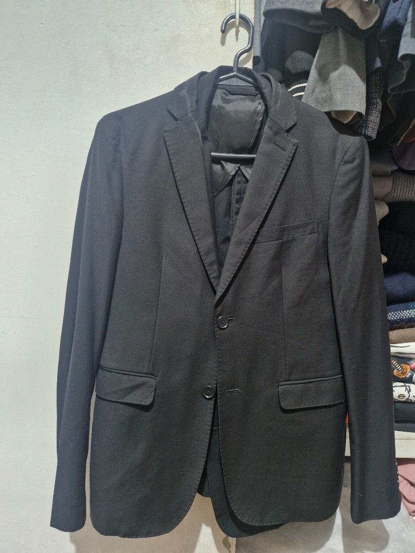 Hare Japan Black Blazer (Category: Coats, Jackets and Outerwear) located in Manila. Submitted by martinezjonill (Listing ID 1470923163, Image 1). Description: Hare Japan Medium size needs cleaning due to long storage. if there are pinholes, mainly because of the lapel pin or prolonged storage, but still used a few times only. washable sweat stain on lapel can fit to medium to semi large frame.
