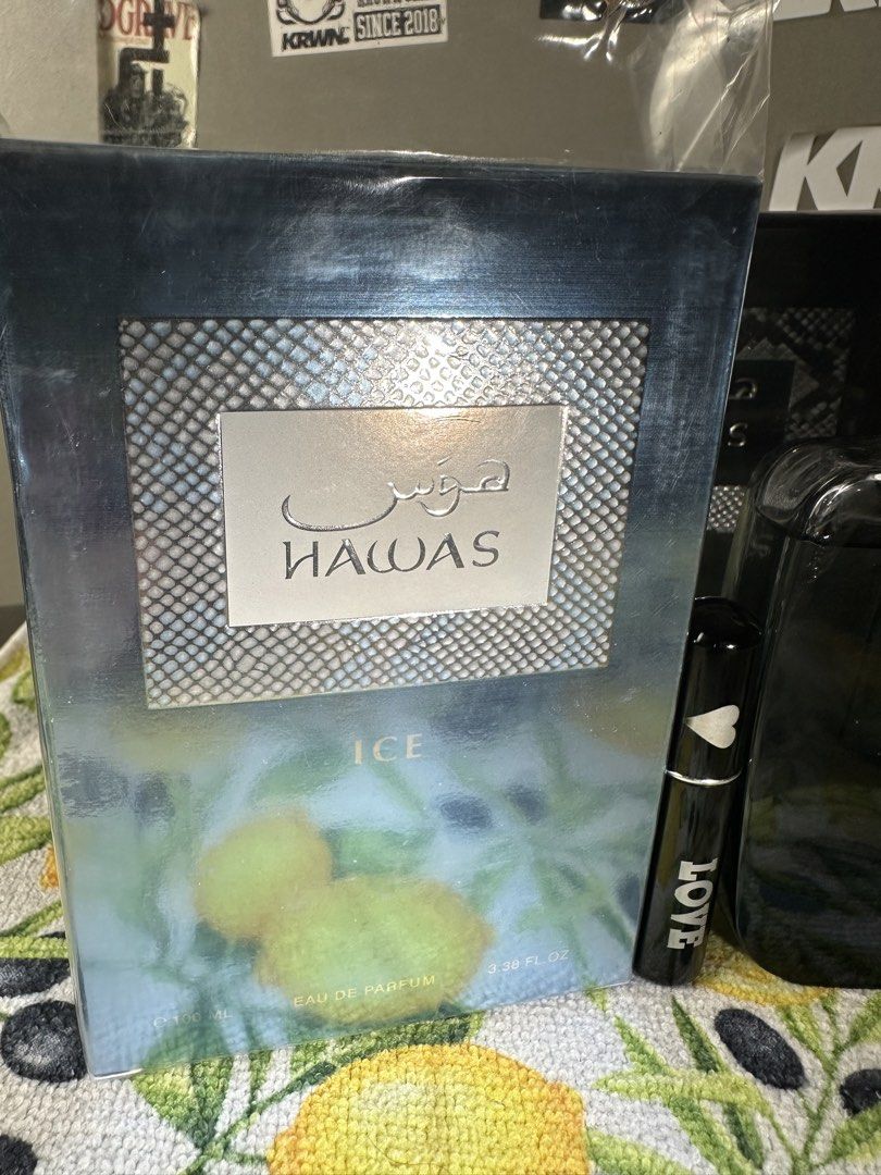Hawas Ice Decant 5ML (Category: Luxury Accessories) located in Manila. Submitted by harveybirosel (Listing ID 1470921447, Image 3). Description: With free personalized atomizer Hawas Ice Decant 5ML ₱180 only.