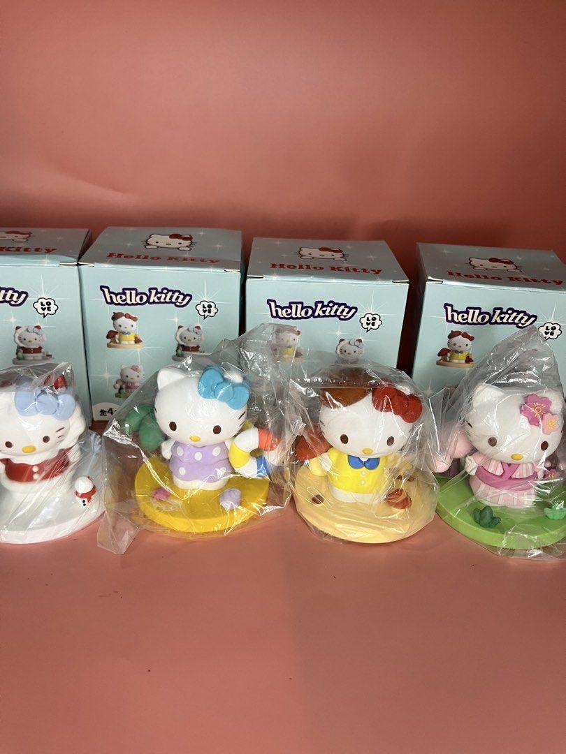 Hello Kitty Classic Collaboration Series Blind Box Set 4pcs (Category: Designer & Blind Box Toys) located in Caloocan City. Submitted by snapshop_ph (Listing ID 1470822223, Image 2). Description: - Full set of 4 Kitty classic collaboration figures - Includes individual display boxes - Figures are brand new and still sealed in original plastic packaging - 100% official Sanrio licensed merchandise by Vanguard Groups Ltd. - Rare Taiwan region exclus