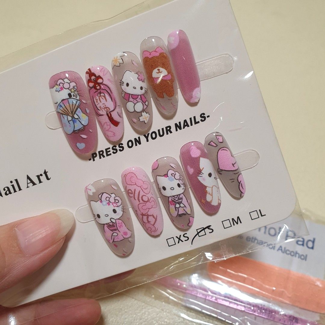 HELLO KITTY DESIGN LONG PRESS ON NAILS SMALL SIZE (Category: Hands & Nails) located in Cavite. Submitted by camsrf (Listing ID 1470868350, Image 1). Description: 💛 💛 - J&T kapag kasya sa small pouch - 54 luzon - Flash kapag medium to large pouch - Open for Lalamove / Pickup - Item/s can be picked up sa: > Malagasang Imus Cavite (Anytime) > Brgy. Poblacion Makati (By schedule) > Pasong Langka Silang Cavite (By schedule) - No keep/patago - Pay ka